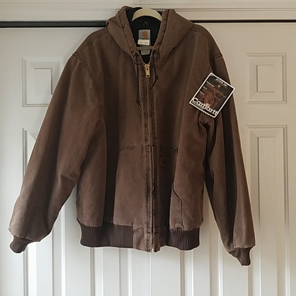 Carhartt lined brown coat